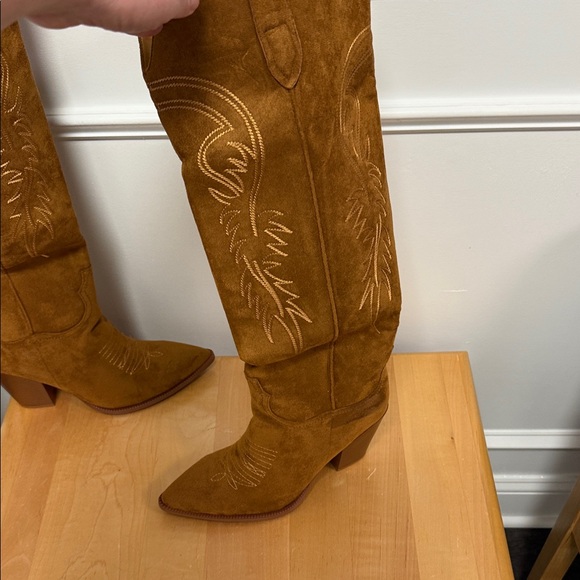 Brown Sueded Cowboy Boots - Picture 7 of 13